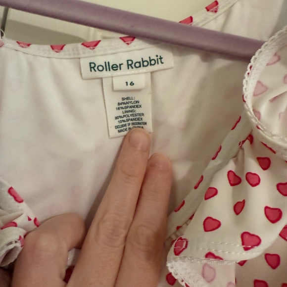 Roller Rabbit Pink Heart Ruffle Swimsuit - Picture 2 of 3